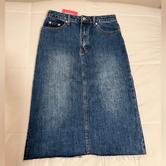 Denim Midi Skirt Edikted - Picture 2 of 4